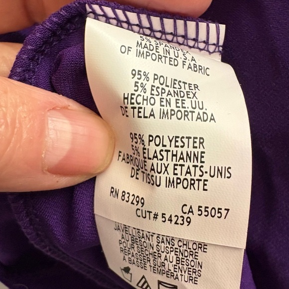 Tiana B Purple Ruched Dress | NWT | Plus Size 3X | Long Sleeve Knee Length - Picture 5 of 5